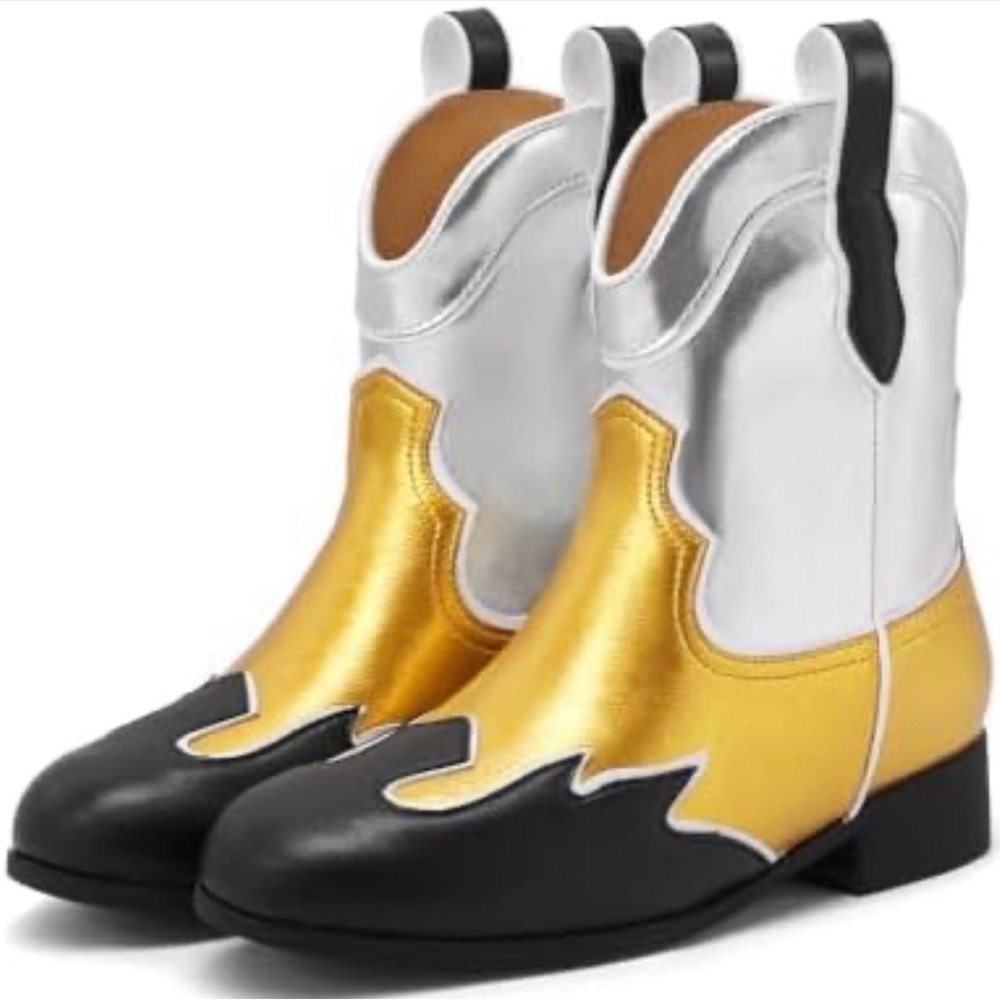 Gold and Silver Western Boots